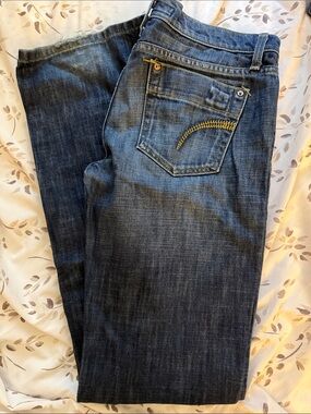 Joe's Jeans Dark Blue Denim with Yellow Pocket Stitch